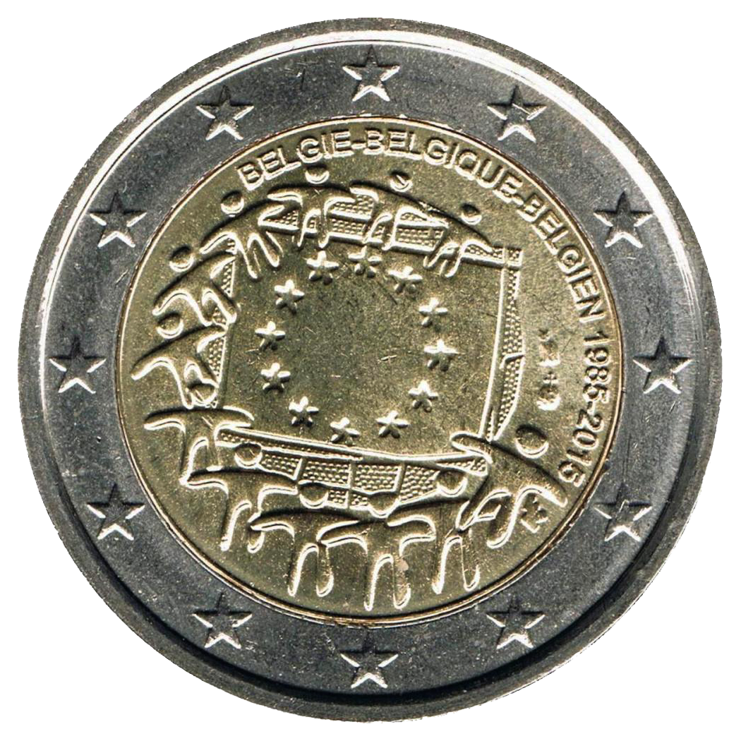 2 euros conmemorativa XXX Aniversario de la Bandera Europea